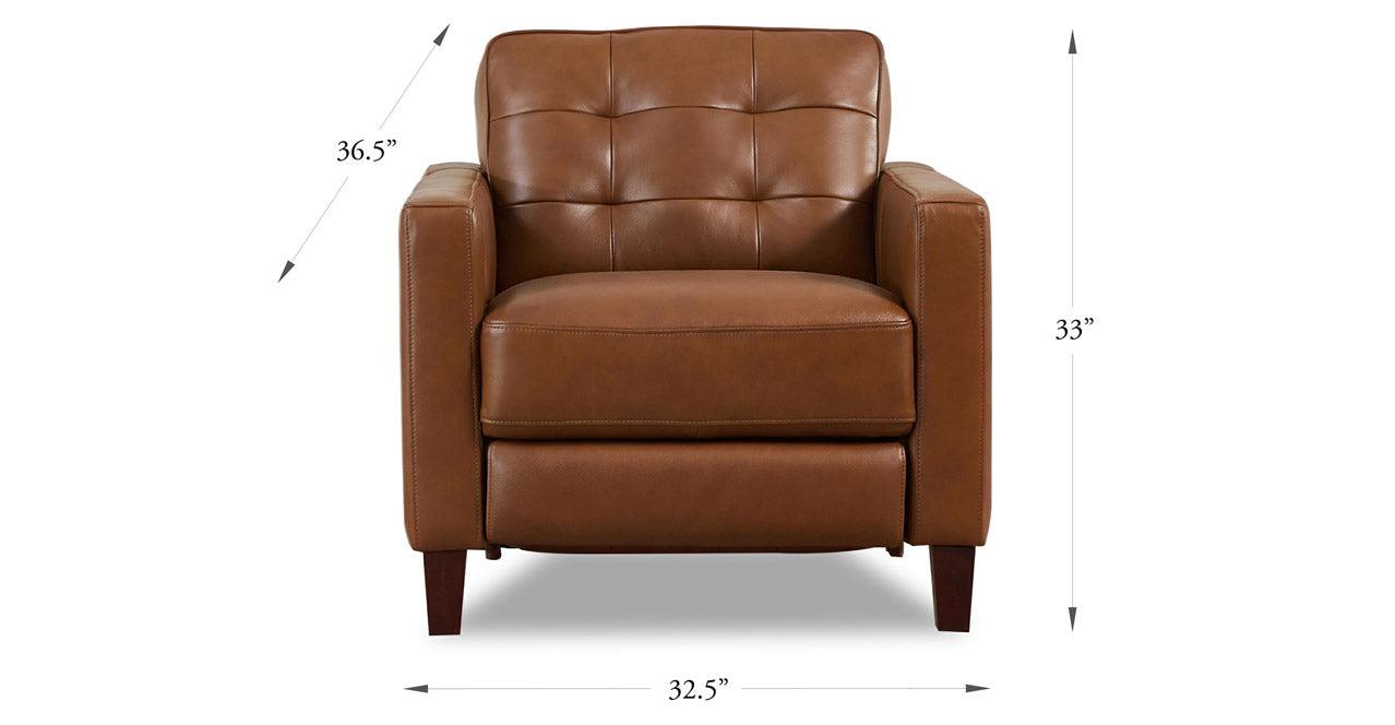 Aiden Power Footrest Leather Sofa Collection - Hydeline USA
